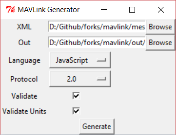 MAVLink Generator UI