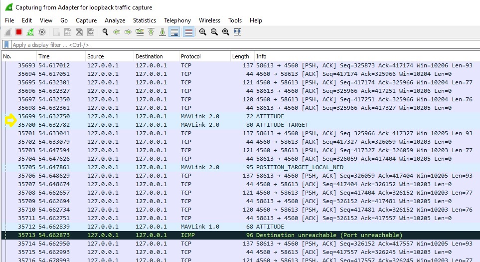 Wireshark: Live unfiltered traffic