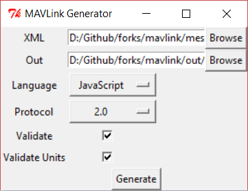 mavgenerate UI